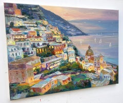 Evening city, Painting, Oil on Canvas