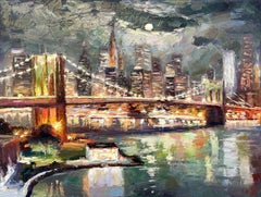 "Brooklyn Bridge", Painting, Oil on Canvas