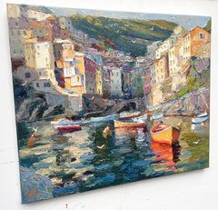 "Città sul molo", Pittura, Olio su tela