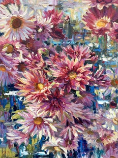 "Bush of flowers", Painting, Oil on Canvas
