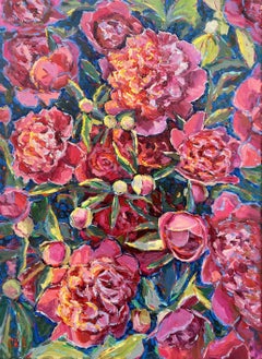 Cespuglio di peonie, Pittura, Olio su tela