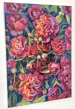 Cespuglio di peonie, Pittura, Olio su tela
