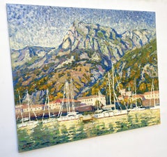Yacht al molo, Pittura, Olio su tela