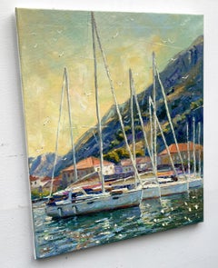 Yacht all'ormeggio, Pittura, Olio su tela