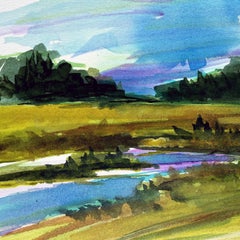 Pradera de verano, Pintura, Acuarela sobre papel