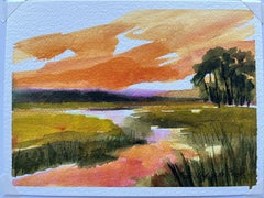 Evening Glow, Painting, Watercolor on Paper