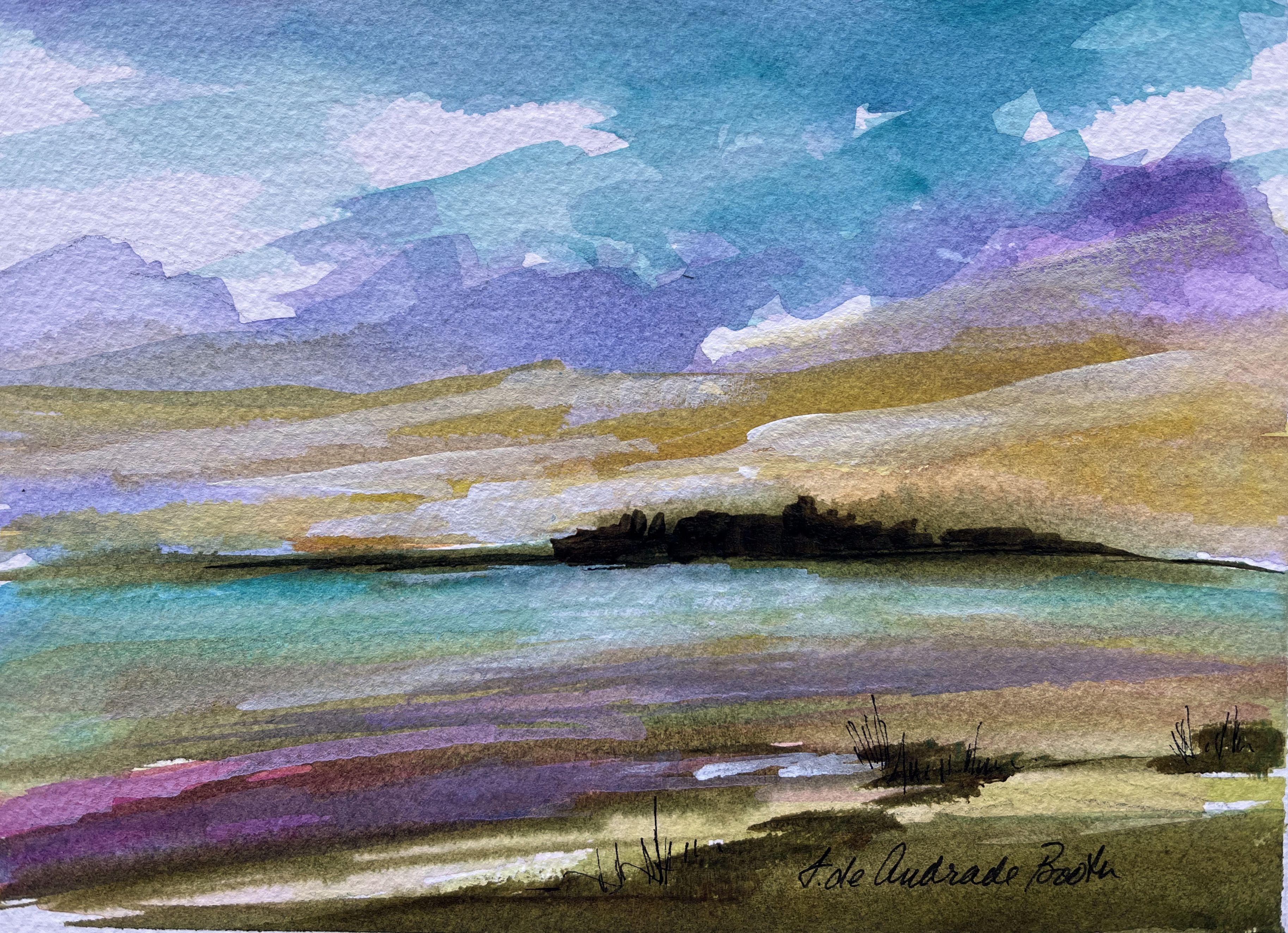 Vista de la isla, Pintura, Acuarela sobre papel