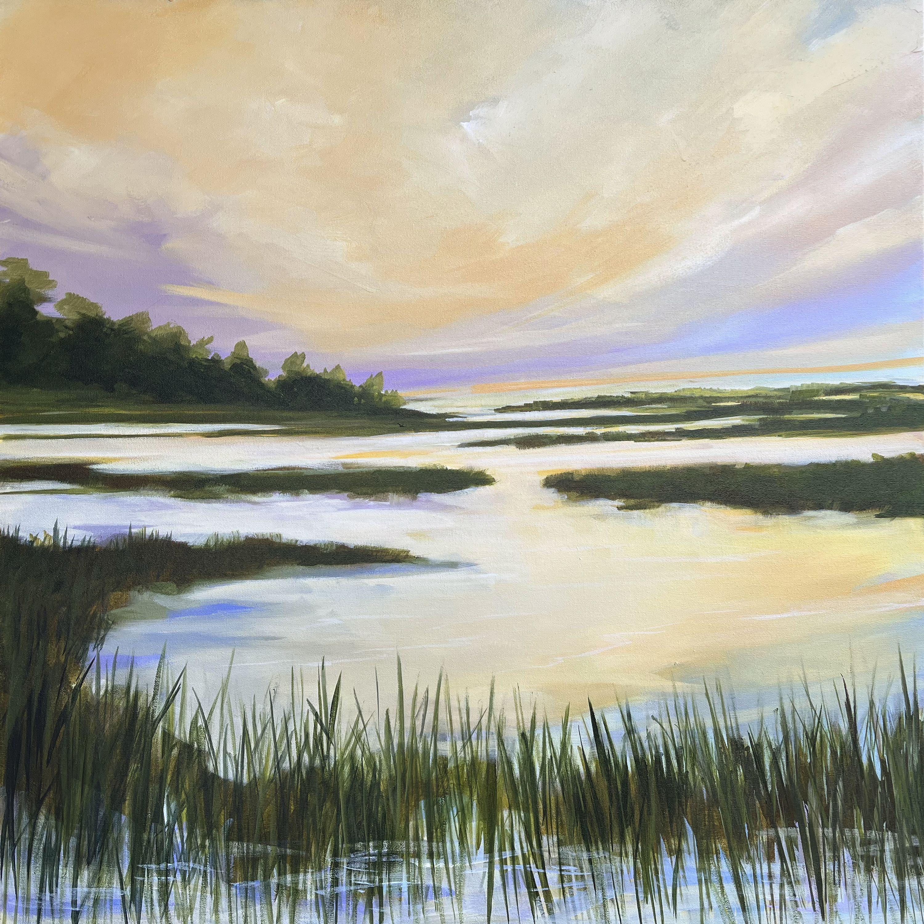 Sunset Cove, Pittura, Acrilico su tela - Art di Filomena Booth