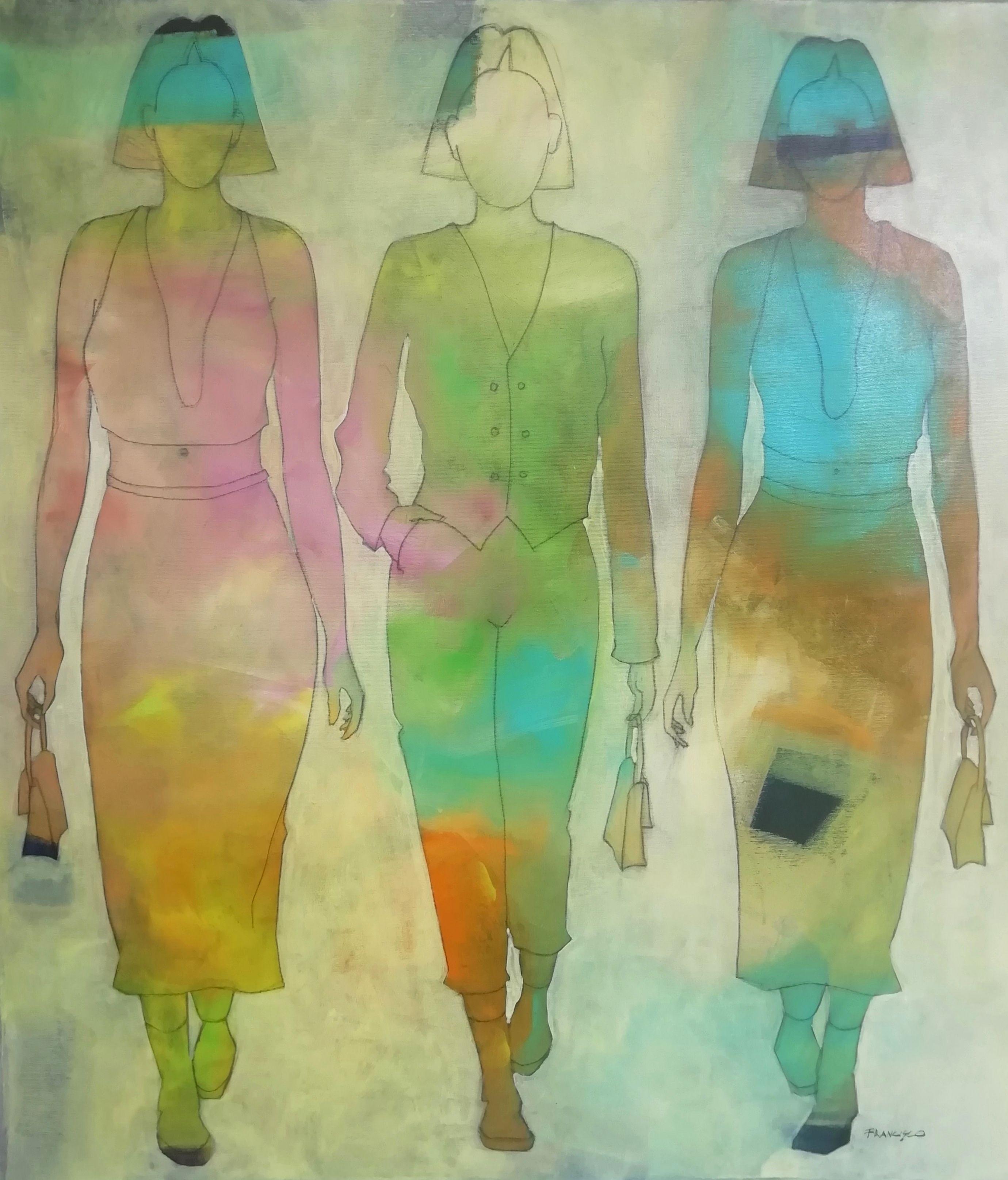 Fashion meeting 2, peinture, acrylique sur toile - Art de Francisco Santos