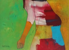 Mädchen mit Sonnenhut 2, Gemälde, Acryl auf Leinwand