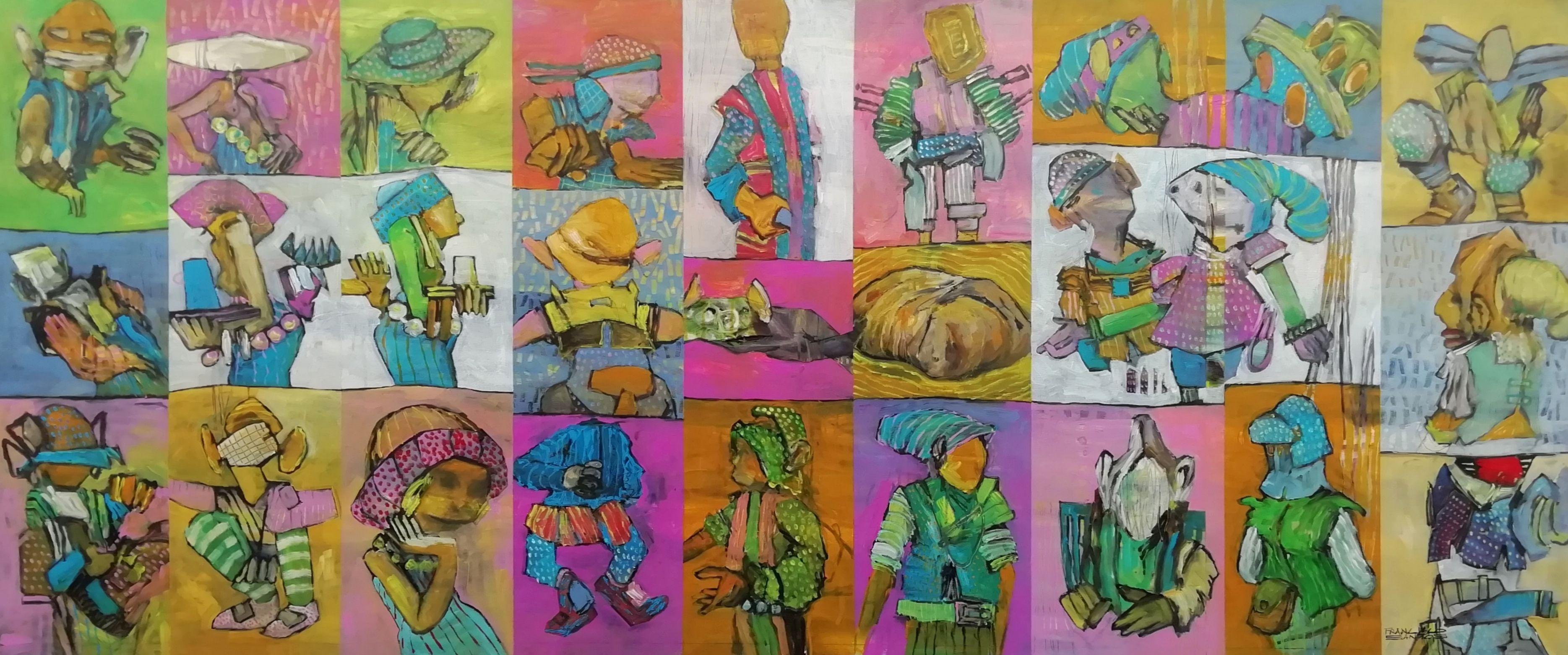 Frammenti astratti 14, Pittura, Acrilico su tela - Art di Francisco Santos
