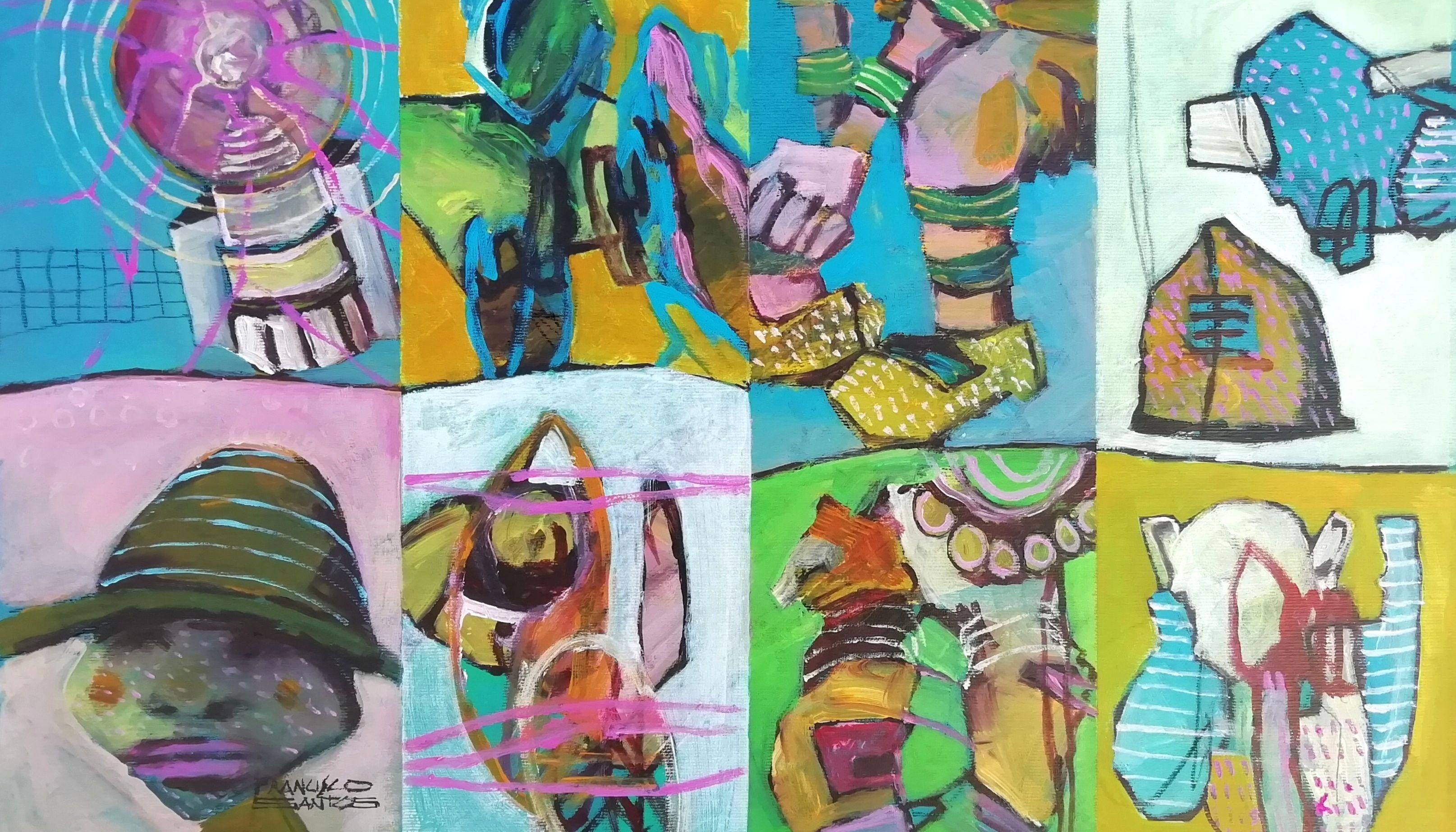 Abstarct frammenti 12, Pittura, Acrilico su tela - Art di Francisco Santos