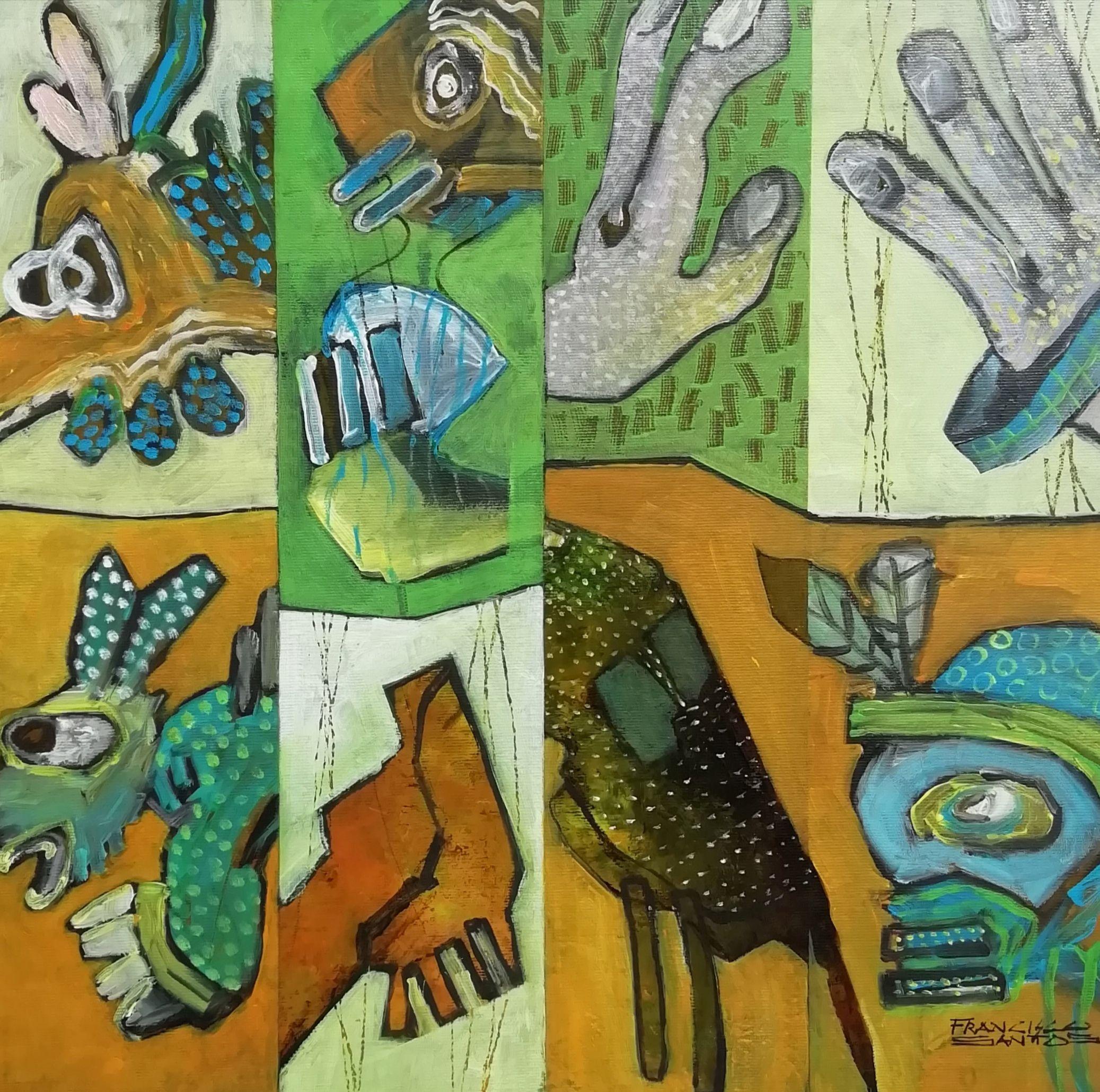 Abstract fragments 10, Painting, Acrylic on Canvas