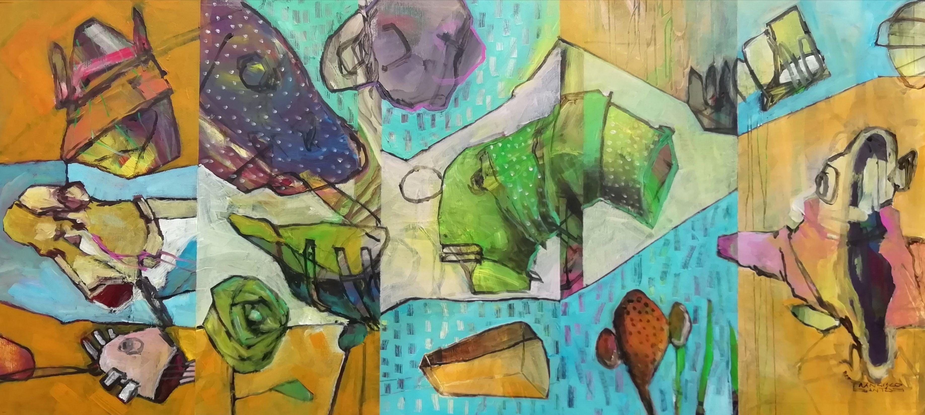 Abstract fragments 6, Painting, Acrylic on Canvas - Art by Francisco Santos
