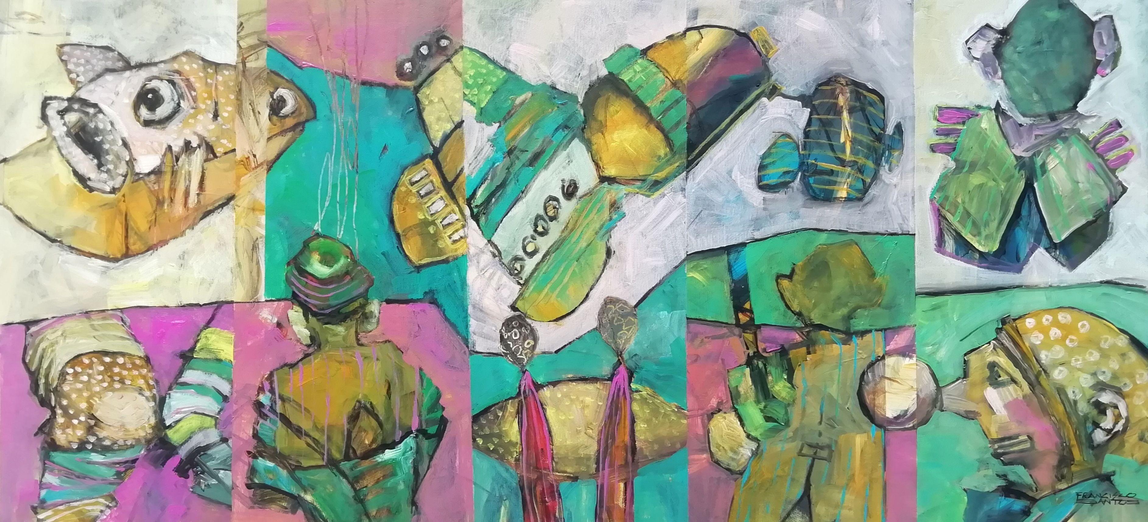 Fragmentos abstractos 7, Pintura, Acrílico sobre lienzo