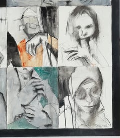 Expressive fragments 01, Zeichnung, Zeichenkohle auf Leinwand