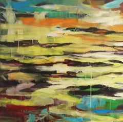 abstrakte Landschaft 11, Gemälde, Acryl auf Leinwand