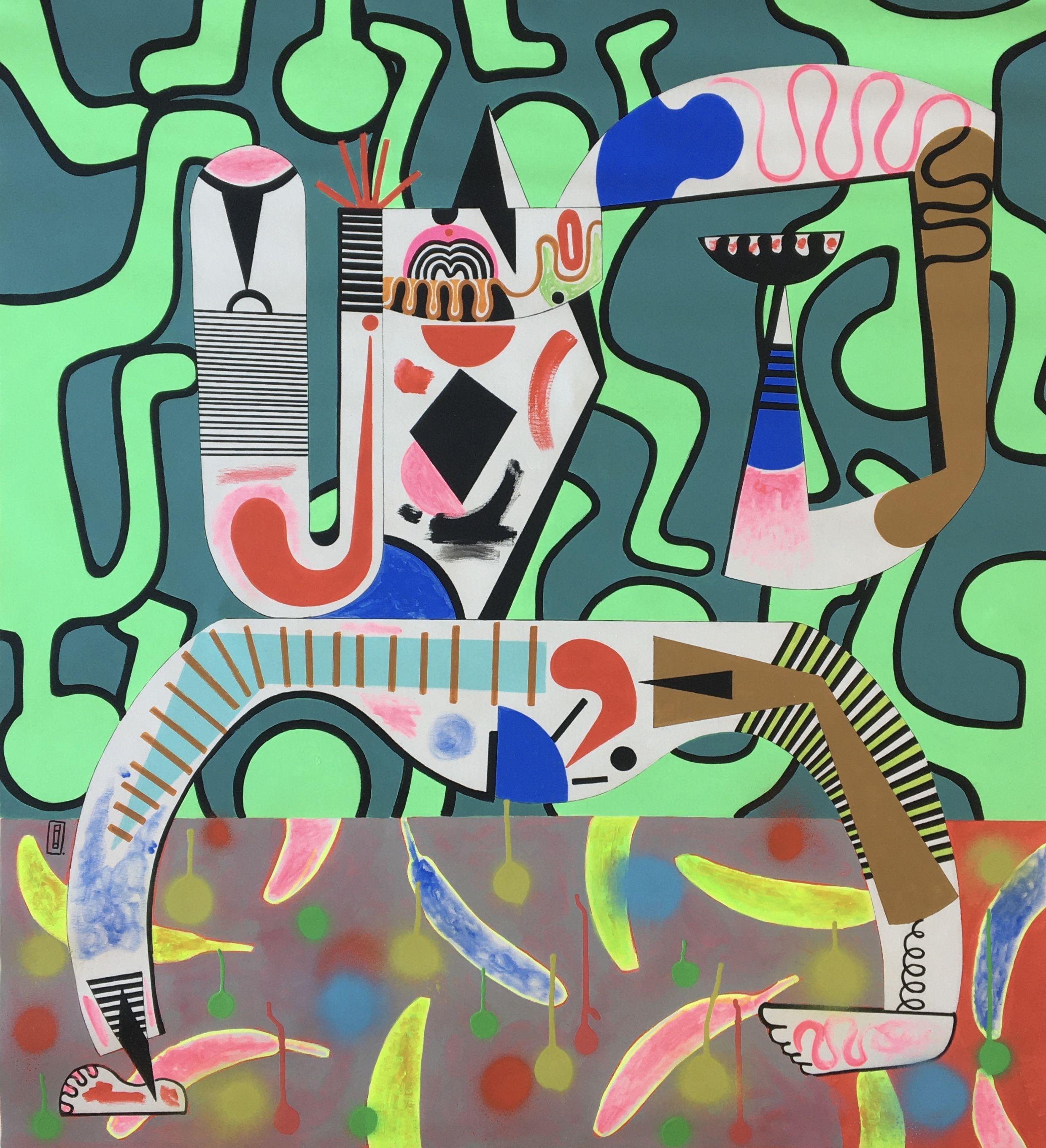 Kampala bananas, Painting, Acrylic on Canvas - Art by Frantisek  Florian