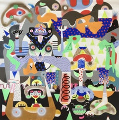 Kampala robots, Painting, Acrylic on Canvas