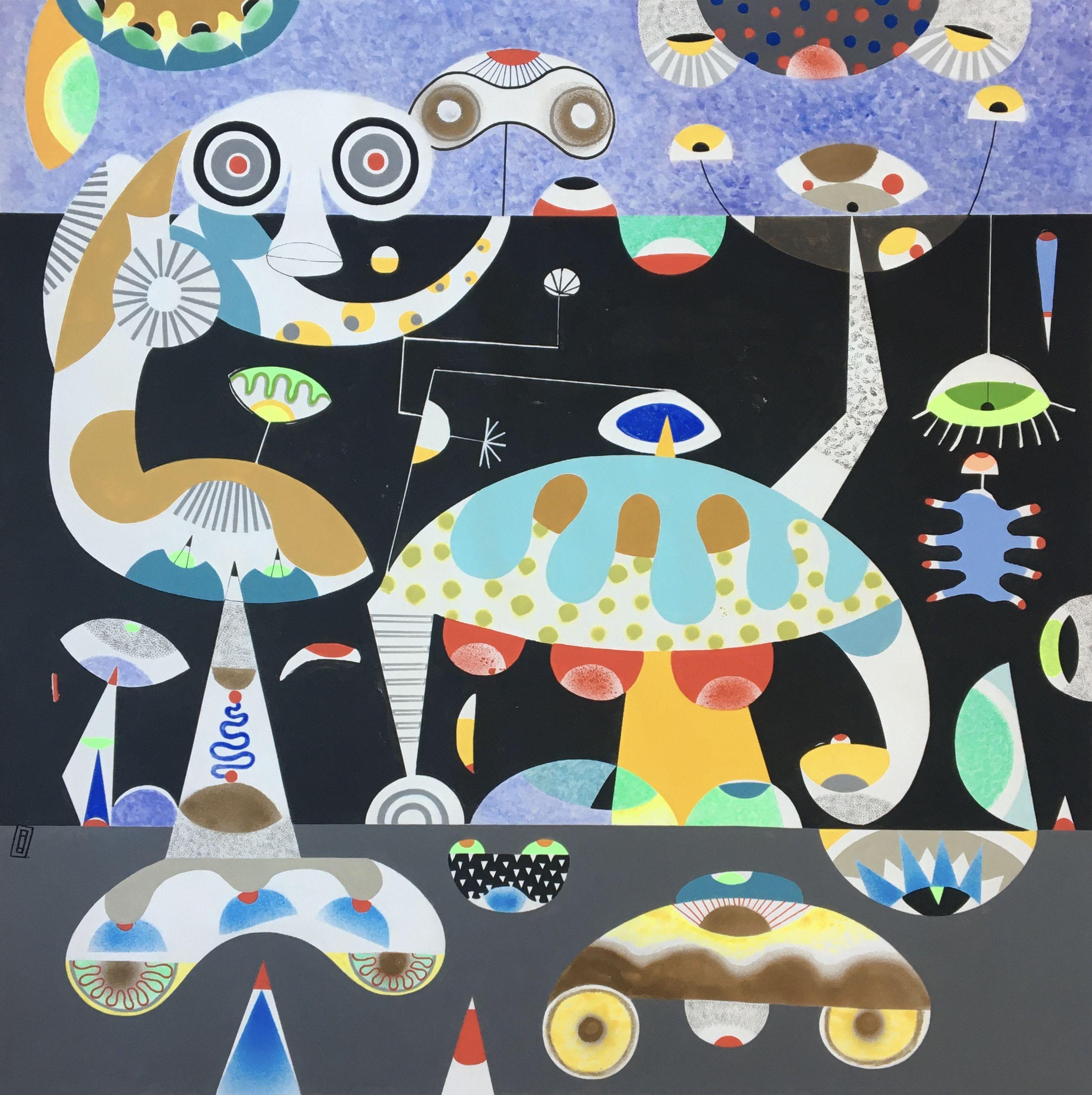 Cosmic figure, Painting, Acrylic on Canvas - Art by Frantisek  Florian