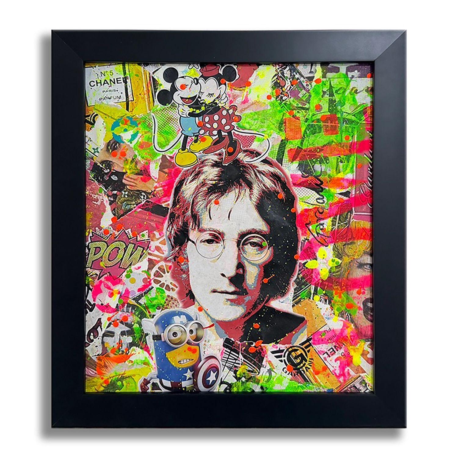 John Lennon Peace, Gemälde, Acryl auf Leinwand – Art von Gardani Art