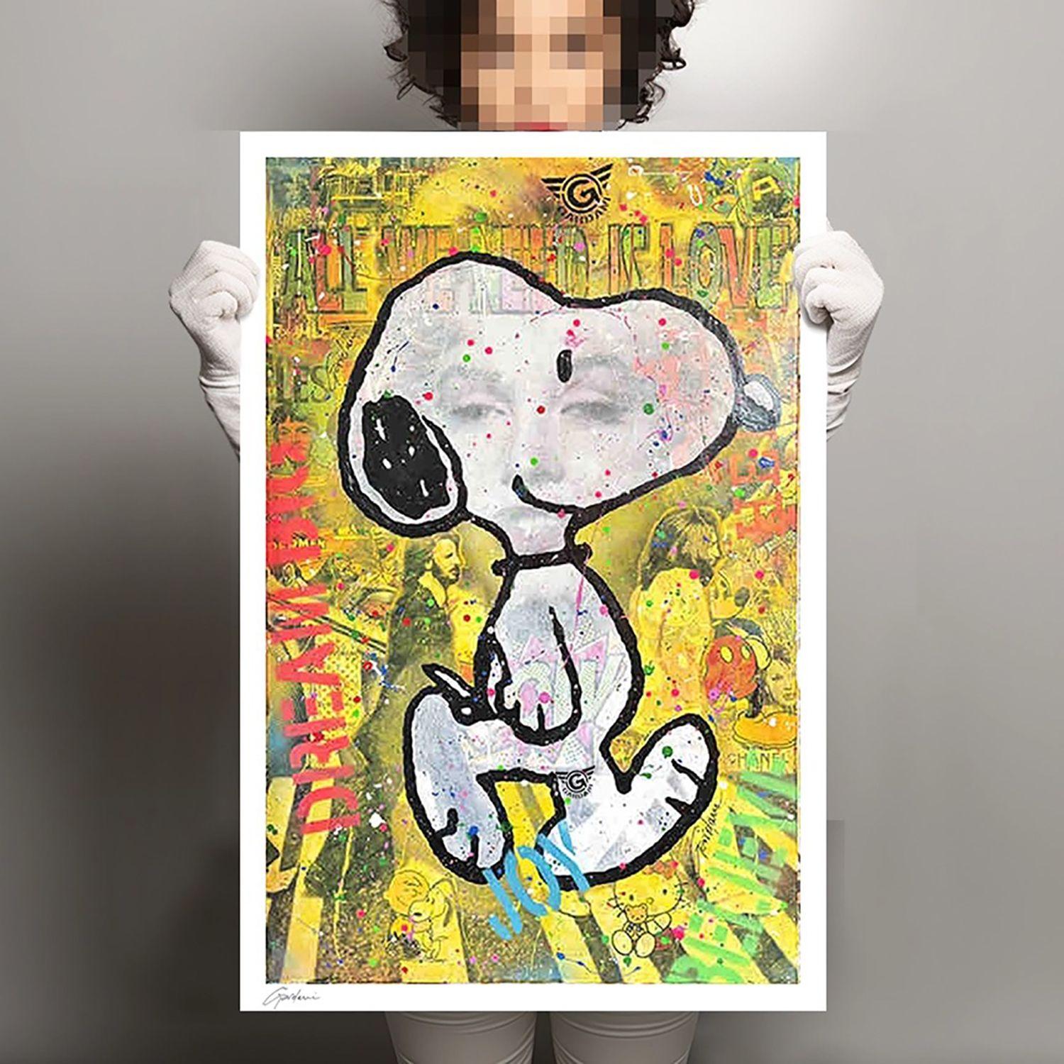 Über Snoopy - Leinwand - Limitierte Auflage 32/100, Digital auf Leinwand