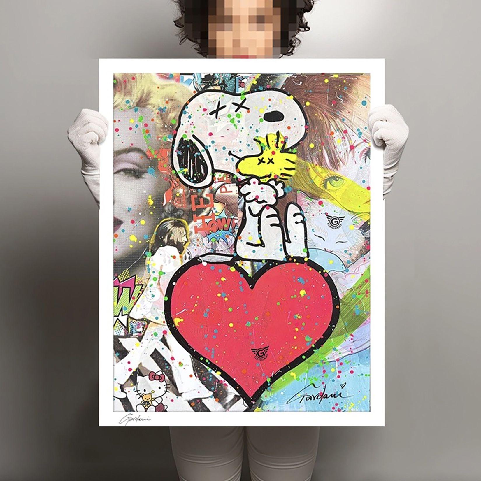 Snoopy Hug your Heart - Papier - Limitierte Auflage, Digital auf Papier