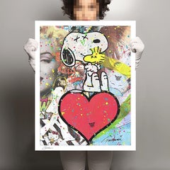 Snoopy Hug your Heart - Paper - Limited Edition, Digital on Paper