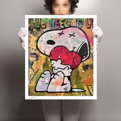 Sending Love Snoopy - Canvas - Limited Edition, Digital on Paper