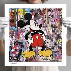 Mickey - I Love - Leinwand-Limitierte Auflage 27/100, Digital auf Leinwand