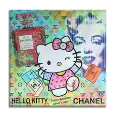 Hello-Kitty Chanel -Tela - Edizione limitata 21/100, Digitale su carta