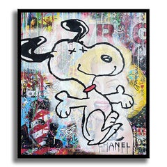 Try Snoopy - Pintura Original sobre Cannvas, Pintura, Acrílico sobre Lienzo