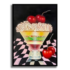 Delicias de cerezas - Pintura original sobre lienzo, Pintura, Óleo sobre lienzo