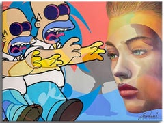 The Simpsons and the Muse, Painting, Oil on Canvas