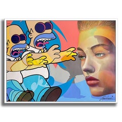 The Simpsons and the Muse, Painting, Oil on Canvas