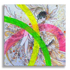 Secret Garden of Love- Original Painting on Canvas, Painting, Oil on Canvas