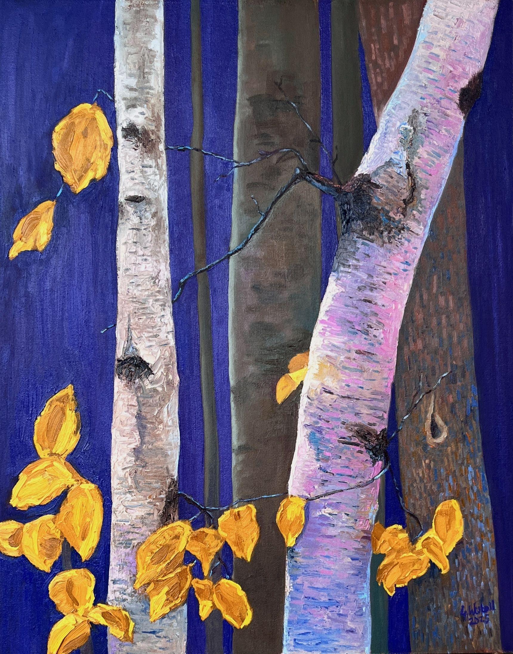 Autumn Among the Birches, Painting, Oil on Canvas - Art by Gary Westall