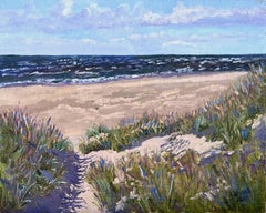 Light and shadow in the BlÃ¥vand dunes, Painting, Oil on Canvas