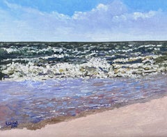 Marée sur la plage de Blåvand, peinture, huile sur toile