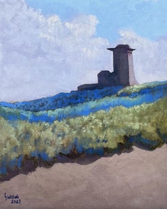 Radar station at BlÃ¥vandshuk Lighthouse, Painting, Oil on Canvas