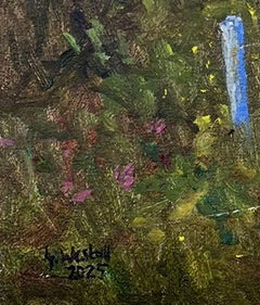 Houstrup â€“ Bridge over the lake, Painting, Oil on Canvas