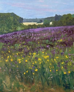 Campo de facelias cerca de Dygowo-Skoczów, Pintura, Óleo sobre panel MDF