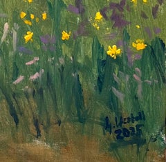 Campo de facelias cerca de Dygowo-Skoczów, Pintura, Óleo sobre panel MDF