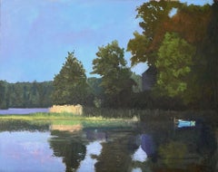 Reflecting, reflecting on the lake, Painting, Oil on Canvas
