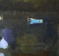 Reflecting, reflecting on the lake, Painting, Oil on Canvas