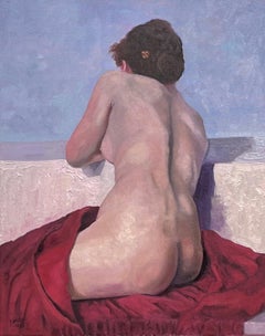 Nudo femminile di spalle, Pittura, Olio su tela
