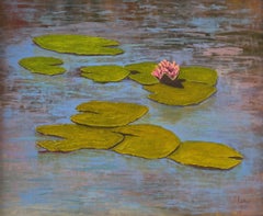 Reine du lac, peinture, huile sur toile