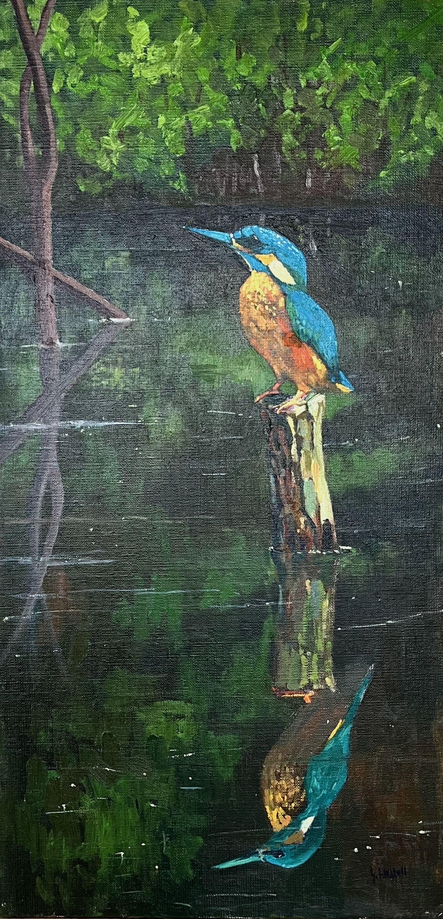 Kingfisher, Painting, Oil on Canvas
