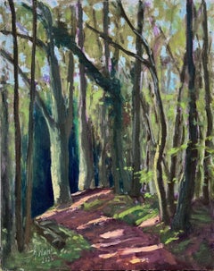 Forest Path Stemweder Hills, Painting, Oil on MDF Panel