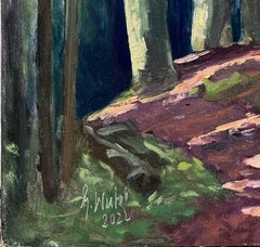 Forest Path Stemweder Hills, Painting, Oil on MDF Panel